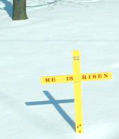Cross in snow
